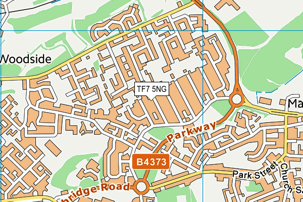 TF7 5NG map - OS VectorMap District (Ordnance Survey)
