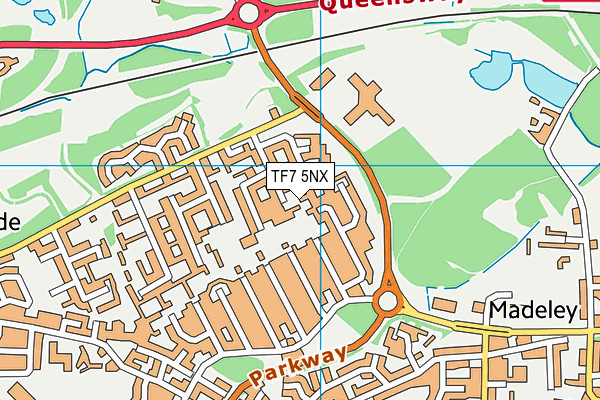 TF7 5NX map - OS VectorMap District (Ordnance Survey)