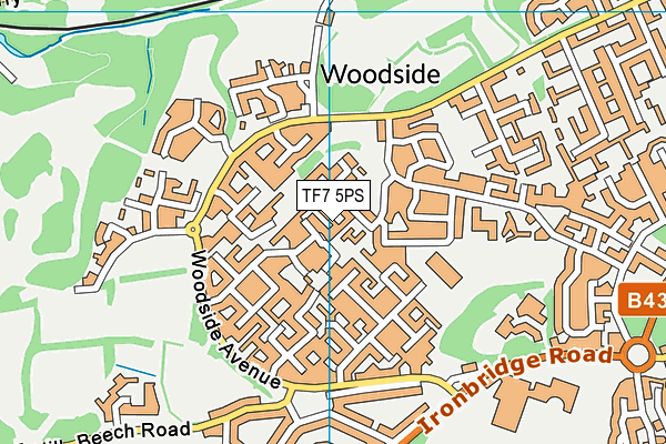 TF7 5PS map - OS VectorMap District (Ordnance Survey)