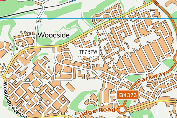 TF7 5PW map - OS VectorMap District (Ordnance Survey)