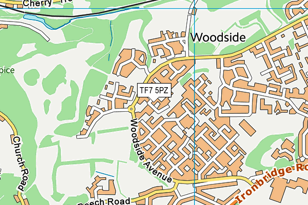 TF7 5PZ map - OS VectorMap District (Ordnance Survey)