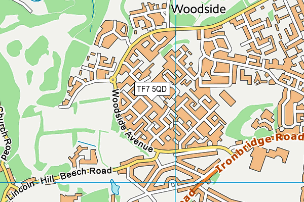 TF7 5QD map - OS VectorMap District (Ordnance Survey)