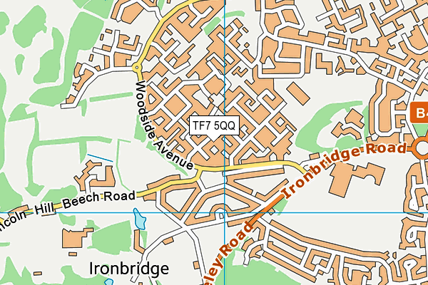 TF7 5QQ map - OS VectorMap District (Ordnance Survey)