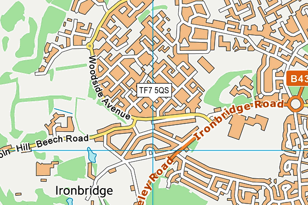 TF7 5QS map - OS VectorMap District (Ordnance Survey)