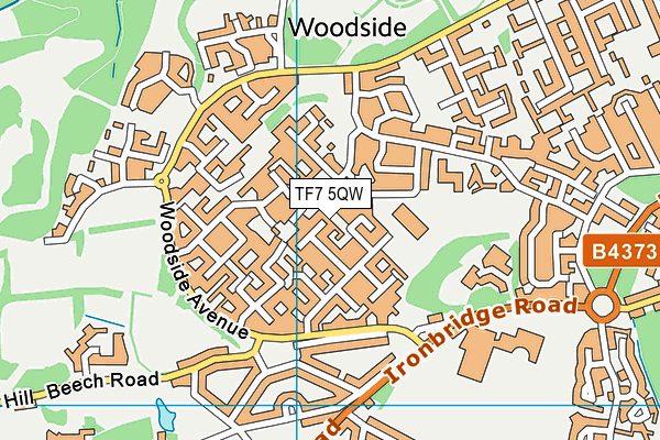 TF7 5QW map - OS VectorMap District (Ordnance Survey)
