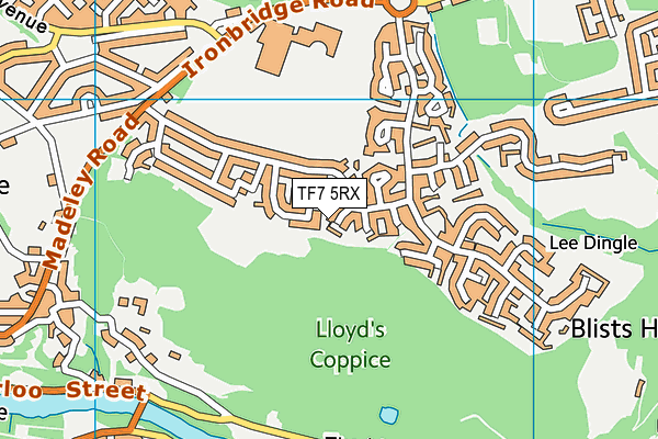 TF7 5RX map - OS VectorMap District (Ordnance Survey)