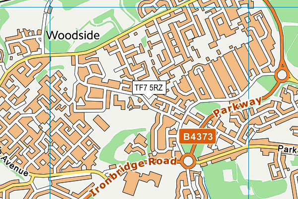 TF7 5RZ map - OS VectorMap District (Ordnance Survey)