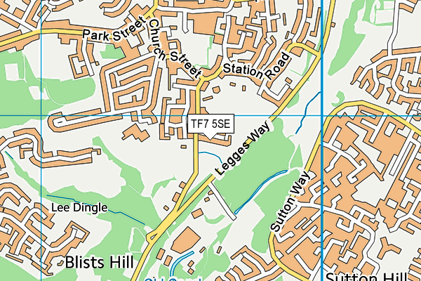 TF7 5SE map - OS VectorMap District (Ordnance Survey)