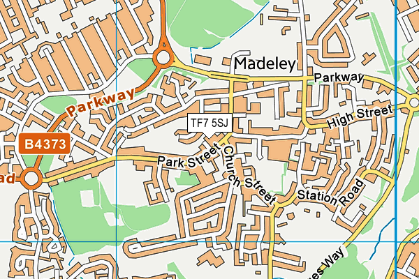 TF7 5SJ map - OS VectorMap District (Ordnance Survey)