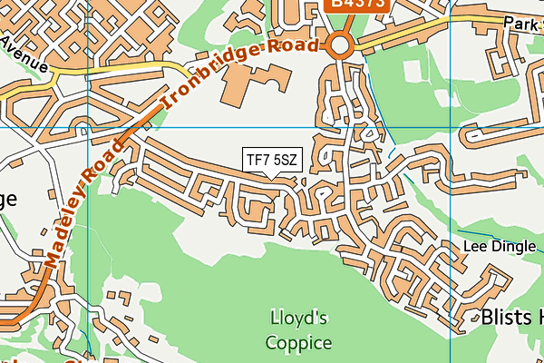 TF7 5SZ map - OS VectorMap District (Ordnance Survey)