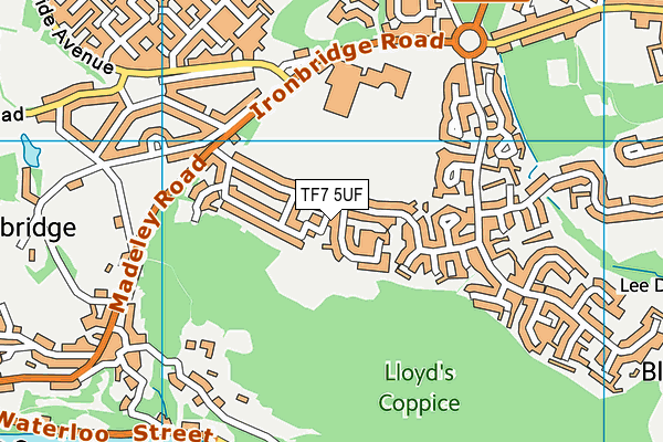 TF7 5UF map - OS VectorMap District (Ordnance Survey)