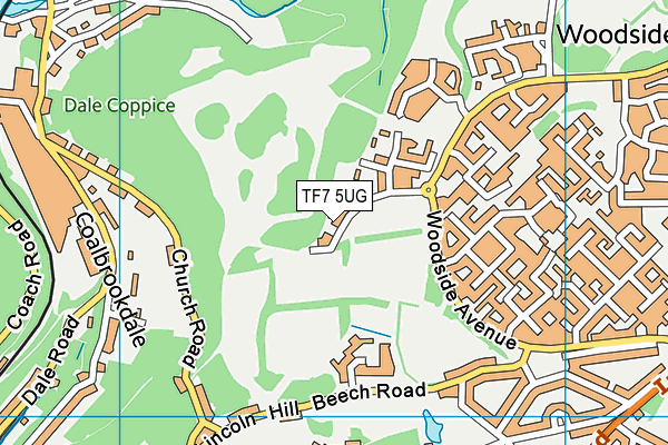 TF7 5UG map - OS VectorMap District (Ordnance Survey)