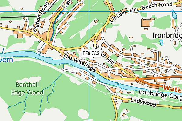 TF8 7AS map - OS VectorMap District (Ordnance Survey)