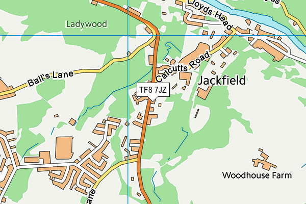 TF8 7JZ map - OS VectorMap District (Ordnance Survey)