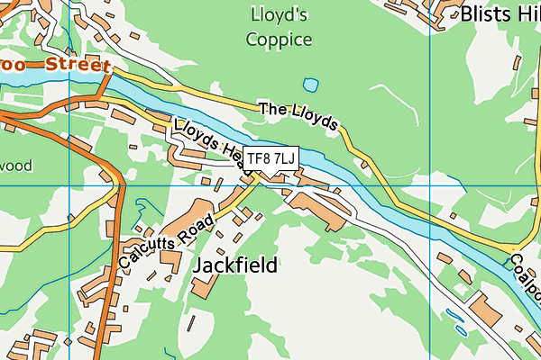 TF8 7LJ map - OS VectorMap District (Ordnance Survey)