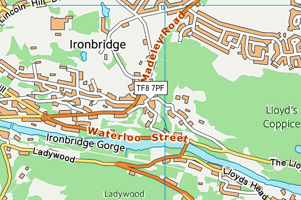 TF8 7PF map - OS VectorMap District (Ordnance Survey)