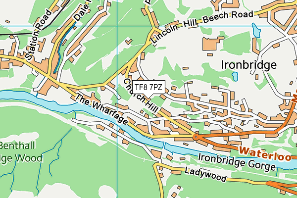TF8 7PZ map - OS VectorMap District (Ordnance Survey)