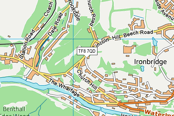 TF8 7QD map - OS VectorMap District (Ordnance Survey)