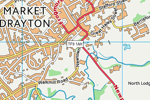 TF9 1AH map - OS VectorMap District (Ordnance Survey)