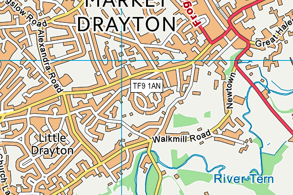 TF9 1AN map - OS VectorMap District (Ordnance Survey)