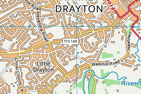 TF9 1AR map - OS VectorMap District (Ordnance Survey)