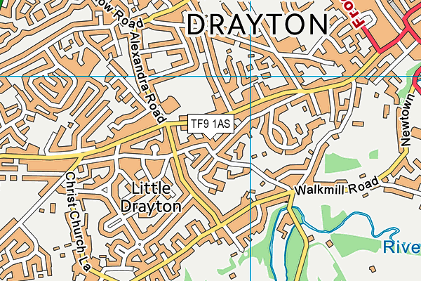 TF9 1AS map - OS VectorMap District (Ordnance Survey)