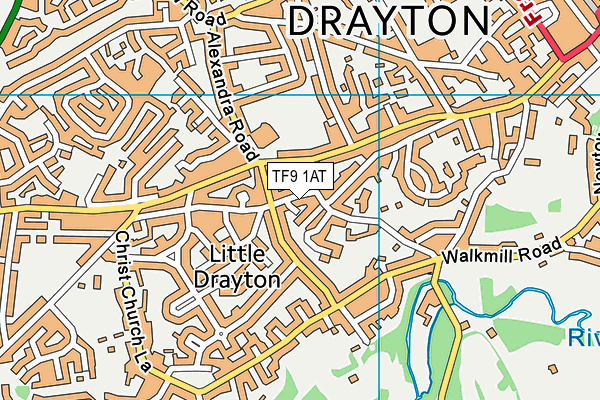 TF9 1AT map - OS VectorMap District (Ordnance Survey)