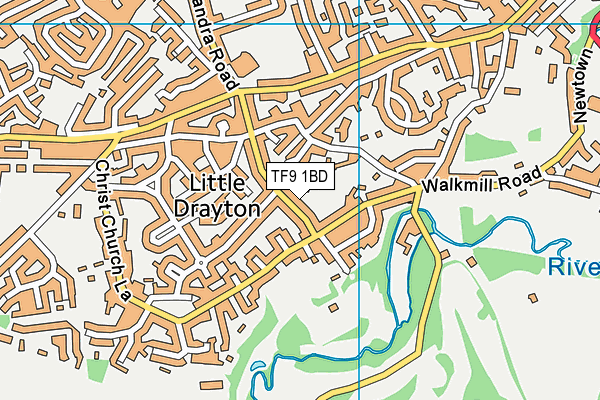 TF9 1BD map - OS VectorMap District (Ordnance Survey)