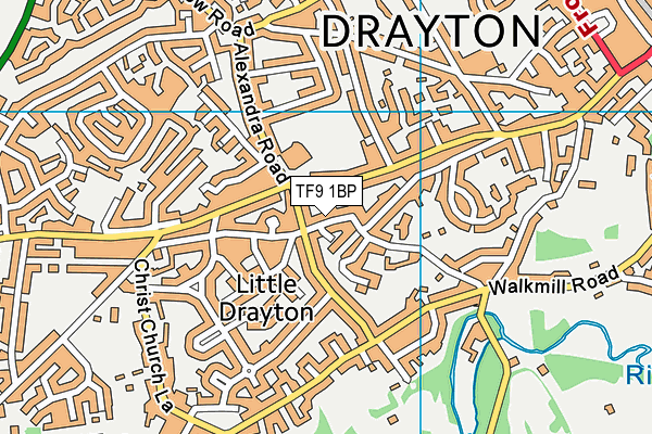 TF9 1BP map - OS VectorMap District (Ordnance Survey)