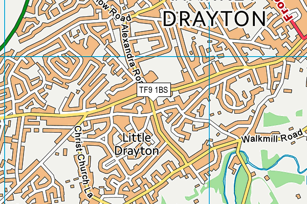 TF9 1BS map - OS VectorMap District (Ordnance Survey)