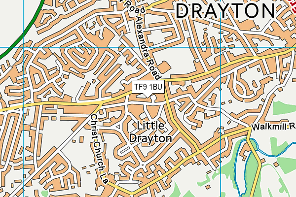 TF9 1BU map - OS VectorMap District (Ordnance Survey)