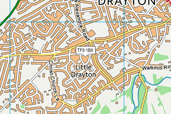 TF9 1BX map - OS VectorMap District (Ordnance Survey)