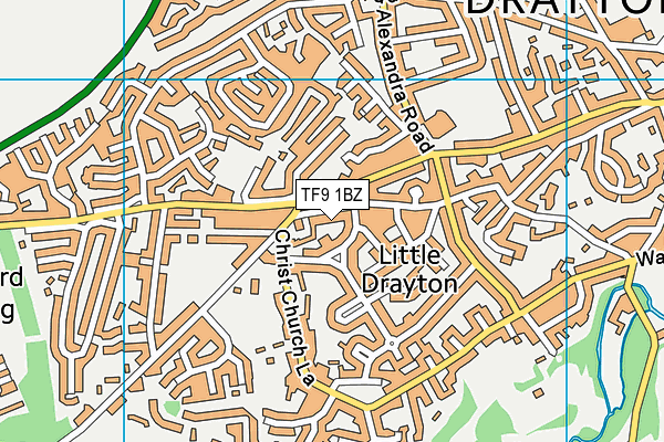 TF9 1BZ map - OS VectorMap District (Ordnance Survey)