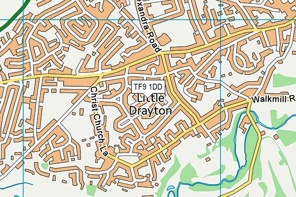 TF9 1DD map - OS VectorMap District (Ordnance Survey)