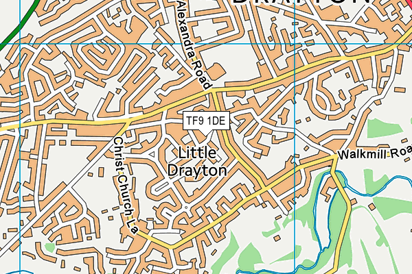 TF9 1DE map - OS VectorMap District (Ordnance Survey)