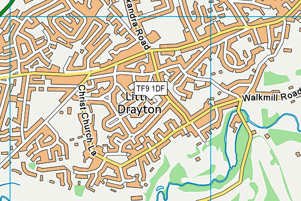 TF9 1DF map - OS VectorMap District (Ordnance Survey)