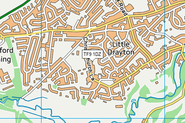 TF9 1DZ map - OS VectorMap District (Ordnance Survey)