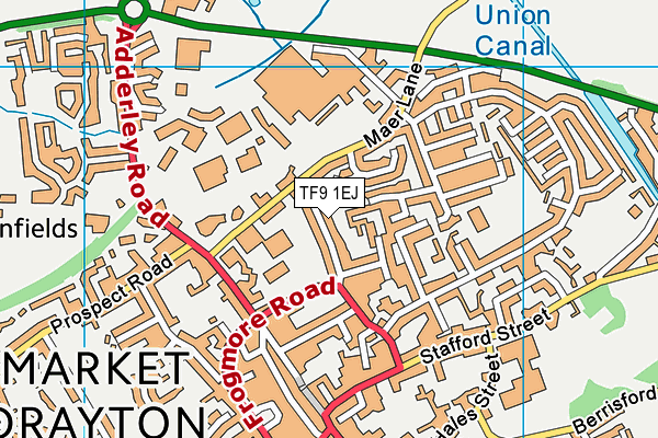 TF9 1EJ map - OS VectorMap District (Ordnance Survey)