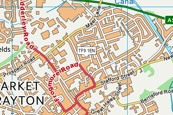 TF9 1EN map - OS VectorMap District (Ordnance Survey)