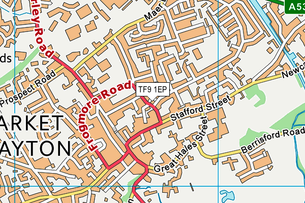 TF9 1EP map - OS VectorMap District (Ordnance Survey)