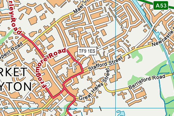 TF9 1ES map - OS VectorMap District (Ordnance Survey)