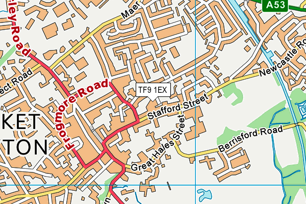 TF9 1EX map - OS VectorMap District (Ordnance Survey)