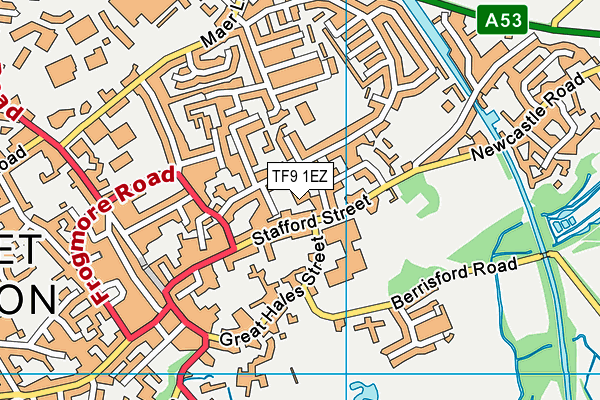 TF9 1EZ map - OS VectorMap District (Ordnance Survey)