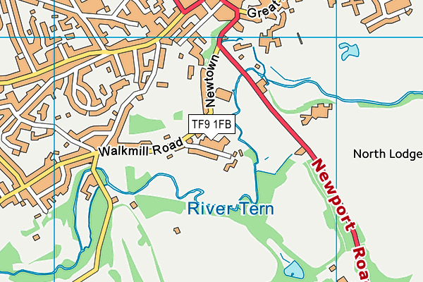 TF9 1FB map - OS VectorMap District (Ordnance Survey)