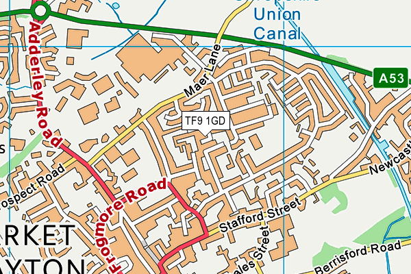 TF9 1GD map - OS VectorMap District (Ordnance Survey)