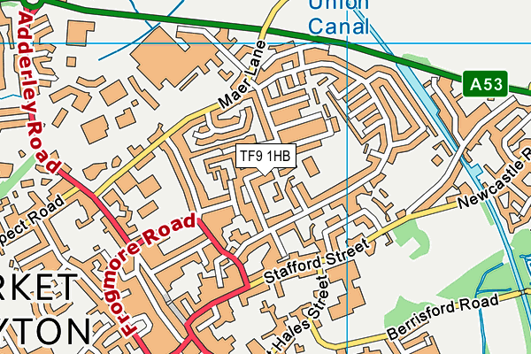 TF9 1HB map - OS VectorMap District (Ordnance Survey)