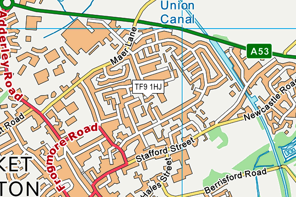 TF9 1HJ map - OS VectorMap District (Ordnance Survey)