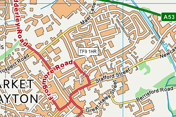 TF9 1HR map - OS VectorMap District (Ordnance Survey)