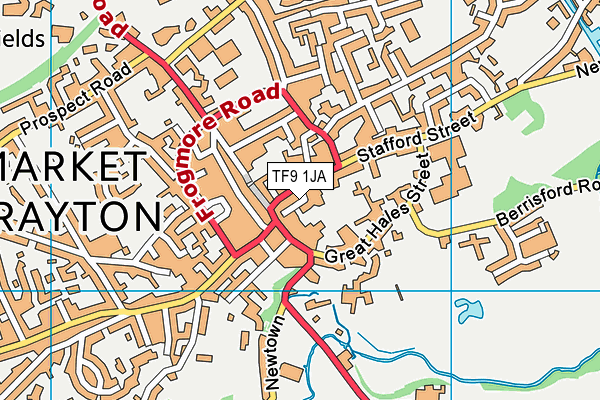 TF9 1JA map - OS VectorMap District (Ordnance Survey)