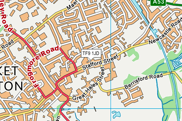 TF9 1JD map - OS VectorMap District (Ordnance Survey)